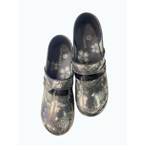 Sanita Koi Corinth Clogs Shoes Black Halloween Spider Spooky RARE 42 US 10.5 11 - Picture 1 of 7